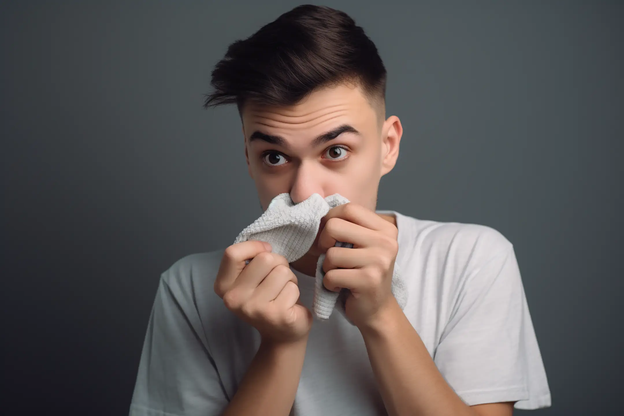 Medium Shot Young Person Smelling Socks
